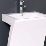 Fresca FVN5024WH Quadro 23" White Pedestal Sink with Medicine Cabinet - Modern Bathroom Vanity
