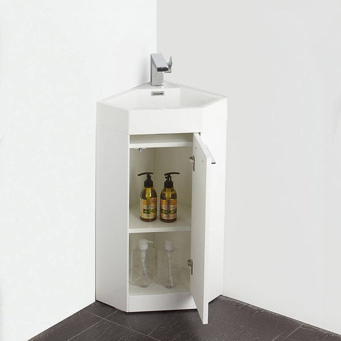 Fresca FVN5082WH Coda 14" White Modern Corner Bathroom Vanity