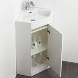 Fresca FVN5084WH Coda 18" White Modern Corner Bathroom Vanity