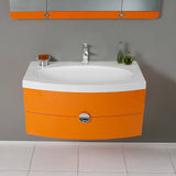 Fresca FVN5092OR Energia 36" Orange Modern Bathroom Vanity with Three Panel Folding Mirror