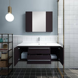 Fresca FVN6142ES-UNS Lucera 42" Espresso Wall Hung Undermount Sink Modern Bathroom Vanity with Medicine Cabinet