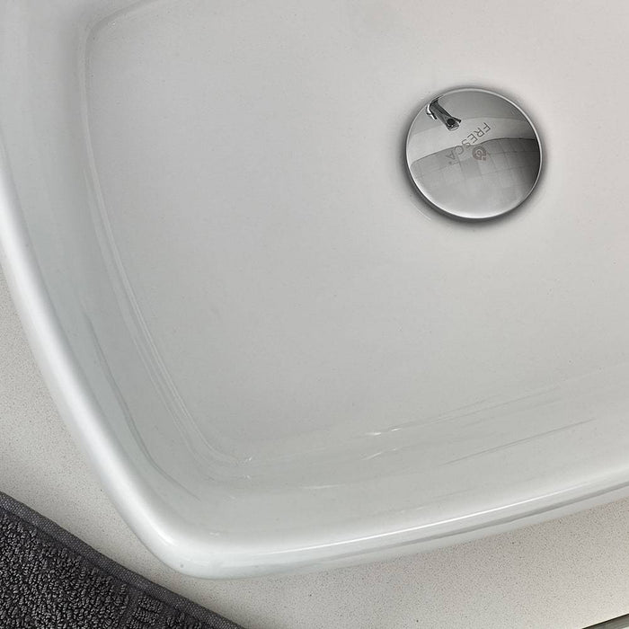 Fresca FVN6148WH-VSL-D Lucera 48" White Wall Hung Double Vessel Sink Modern Bathroom Vanity with Medicine Cabinet