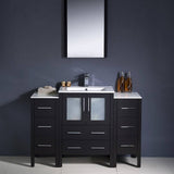 Fresca FVN62-122412ES-UNS Torino 48" Espresso Modern Bathroom Vanity with 2 Side Cabinets & Integrated Sink
