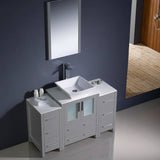 Fresca FVN62-122412GR-VSL Torino 48" Gray Modern Bathroom Vanity with 2 Side Cabinets & Vessel Sink