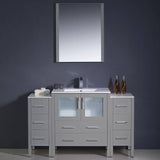 Fresca FVN62-123012GR-UNS Torino 54" Gray Modern Bathroom Vanity with 2 Side Cabinets & Integrated Sink