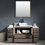 Fresca FVN62-123612GO-VSL Torino 60" Gray Oak Modern Bathroom Vanity with 2 Side Cabinets & Vessel Sink