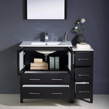 Fresca FVN62-3012ES-UNS Torino 42" Espresso Modern Bathroom Vanity with Side Cabinet & Integrated Sink