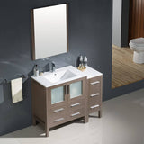 Fresca FVN62-3012GO-UNS Torino 42" Gray Oak Modern Bathroom Vanity with Side Cabinet & Integrated Sink