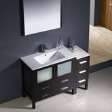 Fresca FVN62-3612ES-UNS Torino 48" Espresso Modern Bathroom Vanity with Side Cabinet & Integrated Sink