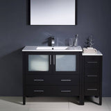 Fresca FVN62-3612ES-UNS Torino 48" Espresso Modern Bathroom Vanity with Side Cabinet & Integrated Sink