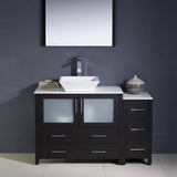 Fresca FVN62-3612ES-VSL Torino 48" Espresso Modern Bathroom Vanity with Side Cabinet & Vessel Sink