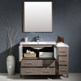 Fresca FVN62-3612GO-UNS Torino 48" Gray Oak Modern Bathroom Vanity with Side Cabinet & Integrated Sink