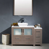 Fresca FVN62-3612GO-VSL Torino 48" Gray Oak Modern Bathroom Vanity with Side Cabinet & Vessel Sink