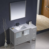 Fresca FVN62-3612GR-UNS Torino 48" Gray Modern Bathroom Vanity with Side Cabinet & Integrated Sink