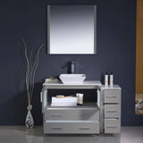 Fresca FVN62-3612GR-VSL Torino 48" Gray Modern Bathroom Vanity with Side Cabinet & Vessel Sink