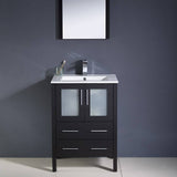 Fresca FVN6224ES-UNS Torino 24" Espresso Modern Bathroom Vanity with Integrated Sink