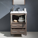 Fresca FVN6224GO-UNS Torino 24" Gray Oak Modern Bathroom Vanity with Integrated Sink