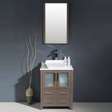 Fresca FVN6224GO-VSL Torino 24" Gray Oak Modern Bathroom Vanity with Vessel Sink