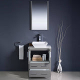 Fresca FVN6224GR-VSL Torino 24" Gray Modern Bathroom Vanity with Vessel Sink