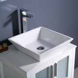 Fresca FVN6224WH-VSL Torino 24" White Modern Bathroom Vanity with Vessel Sink