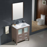 Fresca FVN6230GO-UNS Torino 30" Gray Oak Modern Bathroom Vanity with Integrated Sink