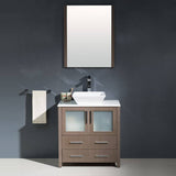 Fresca FVN6230GO-VSL Torino 30" Gray Oak Modern Bathroom Vanity with Vessel Sink