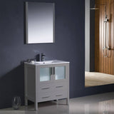 Fresca FVN6230GR-UNS Torino 30" Gray Modern Bathroom Vanity with Integrated Sink