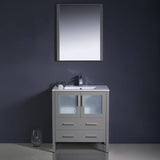 Fresca FVN6230GR-UNS Torino 30" Gray Modern Bathroom Vanity with Integrated Sink