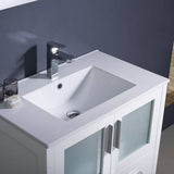 Fresca FVN6230WH-UNS Torino 30" White Modern Bathroom Vanity with Integrated Sink