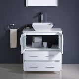 Fresca FVN6230WH-VSL Torino 30" White Modern Bathroom Vanity with Vessel Sink