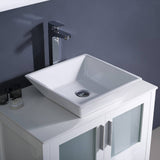 Fresca FVN6230WH-VSL Torino 30" White Modern Bathroom Vanity with Vessel Sink