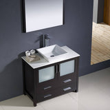 Fresca FVN6236ES-VSL Torino 36" Espresso Modern Bathroom Vanity with Vessel Sink