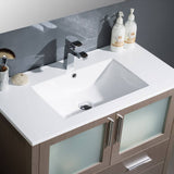 Fresca FVN6236GO-UNS Torino 36" Gray Oak Modern Bathroom Vanity with Integrated Sink