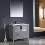 Fresca FVN6236GR-UNS Torino 36" Gray Modern Bathroom Vanity with Integrated Sink