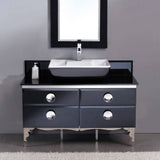 Fresca FVN7714BL Moselle 47" Modern Glass Bathroom Vanity with Mirror