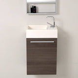 Fresca FVN8002GO Pulito 16" Small Gray Oak Modern Bathroom Vanity with Tall Mirror