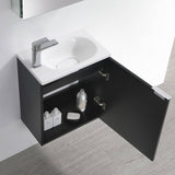 Fresca FVN8003BW Valencia 20" Black Wall Hung Modern Bathroom Vanity with Medicine Cabinet