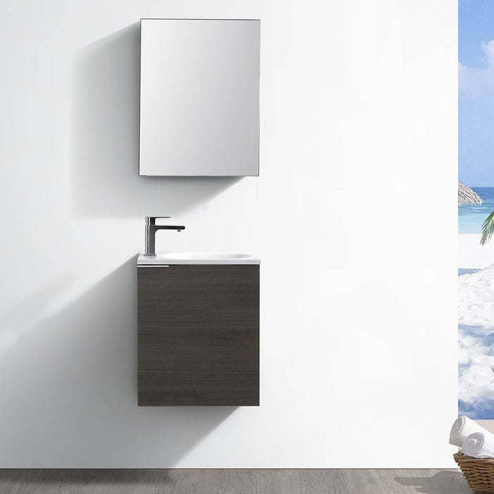 Fresca FVN8003GO Valencia 20" Gray Oak Wall Hung Modern Bathroom Vanity with Medicine Cabinet