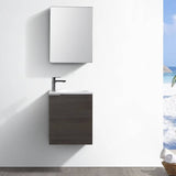 Fresca FVN8003GO Valencia 20" Gray Oak Wall Hung Modern Bathroom Vanity with Medicine Cabinet