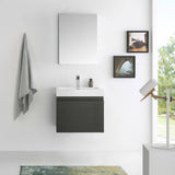 Fresca FVN8006BW Nano 24" Black Modern Bathroom Vanity with Medicine Cabinet