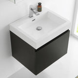 Fresca FVN8006BW Nano 24" Black Modern Bathroom Vanity with Medicine Cabinet