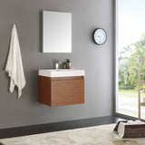 Fresca FVN8006TK Nano 24" Teak Modern Bathroom Vanity with Medicine Cabinet