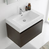 Fresca FVN8007GO Mezzo 30" Gray Oak Wall Hung Modern Bathroom Vanity with Medicine Cabinet