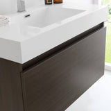 Fresca FVN8008GO Mezzo 36" Gray Oak Wall Hung Modern Bathroom Vanity with Medicine Cabinet