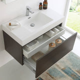 Fresca FVN8008GO Mezzo 36" Gray Oak Wall Hung Modern Bathroom Vanity with Medicine Cabinet