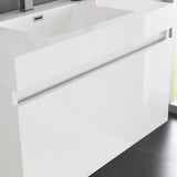 Fresca FVN8008WH Mezzo 36" White Wall Hung Modern Bathroom Vanity with Medicine Cabinet