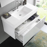 Fresca FVN8010WH Mezzo 39" White Modern Bathroom Vanity with Medicine Cabinet