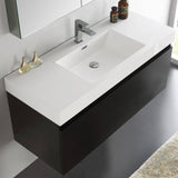 Fresca FVN8011BW Mezzo 48" Black Wall Hung Modern Bathroom Vanity with Medicine Cabinet