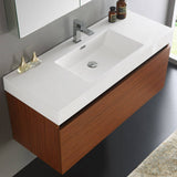 Fresca FVN8011TK Mezzo 48" Teak Wall Hung Modern Bathroom Vanity with Medicine Cabinet