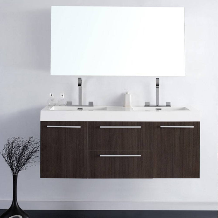 Fresca FVN8013GO Opulento 54" Gray Oak Modern Double Sink Bathroom Vanity with Medicine Cabinet